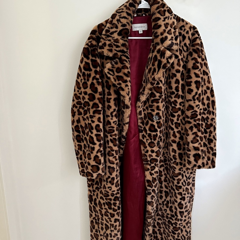 Mob wife aesthetic leopard faux fur coat vintage